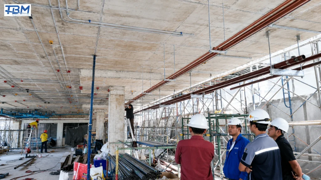 มาตรฐานระบบก๊าซทางการแพทย์ คืออะไร? การติดตั้ง และทดสอบระบบที่โรงพยาบาลต้องรู้ งานติดตั้งท่อก๊าซทางการแพทย์ในพื้นที่ก่อสร้างโรงพยาบาลก่อนปิดฝ้าเพดาน
