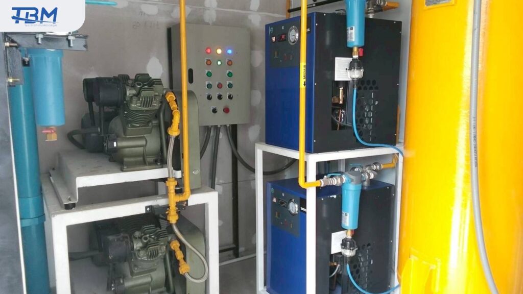 เลือก Medical Air Compressor แบบไหน Piston หรือ Scroll ? Piston Medical Air Compressor 2 ชุด เครื่องทำลมแห้ง และชุดกรอง